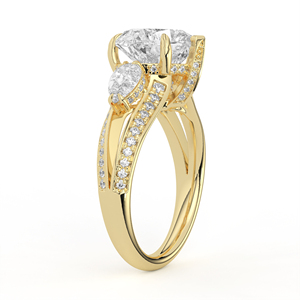 แหวนเพชรทรงหัวใจ 3.00 กะรัต ทอง 14K 18K เพชรเลี้ยงในห้องปฏิบัติการ ตัวเรือนแบบแยกส่วน ฝังเพชรแบบไมโครเพฟ ตัวเรือนแบบหนามเตย แหวนหมั้นโรแมนติกแบบเดี่ยว - Product Image 6