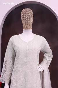 Ensemble haut-sharara et dupatta en soie filet de qualité supérieure, dernière collection, avec broderie Zari et sequins, fournisseur indien - Product Image 2