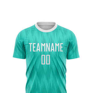 Custom Sublimated Soccer Jersey Uniform Set Adult Unisex Teal White <b>Shorts</b> Moisture Wicking Crew Neck <b>Short</b> Sleeve - Product Image 6