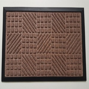 Best Selling Loop Pile Washable Recycled Polyester Rubber Backed Door Mat Low Price Non Slip Indoor Outdoor Entrance Rug 60x90cm - Product Image 1