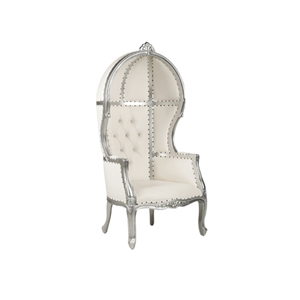 Silla de boda de lujo de diseño real, silla de novia y novio blanca de cuero, sofá, silla de lujo con trono de rey y reina hecha en Indonesia - Product Image 1