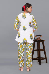 Bulk Wholesale White Green Printed Women Co ord <b>Set</b> Factory Price <b>Magic</b> Fabric 2 Piece Pant Suit Eco Friendly Round Neck - Product Image 4