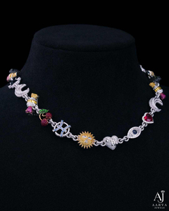 Custom Hiphop Style Moissanite Necklace Silver <b>Rope</b> <b>Chain</b> Multicolor Gemstone Charm Unisex Gift for Party - Product Image 3