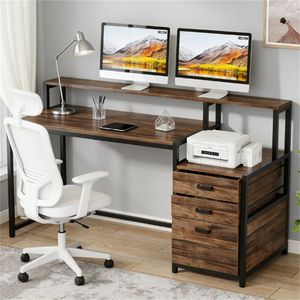 Computer <b>Desk</b> with Drawers Study and Office <b>Desk</b> - Product Image 1