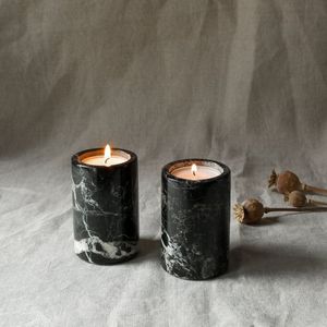 Ensemble de porte-bougies en marbre, support à bougies en pierre de luxe, décoration moderne pour la maison, centre de table pour mariage, porte-bougies décoratif, cadeau - Product Image 4