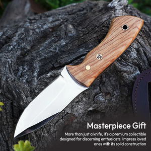 Cuchillo de Hoja Fija Hecho a Mano con Mango de Madera, Acero Inoxidable, Punta de Gota, para Camping y Actividades al Aire Libre, 4 Pulgadas, Diseño Ergonómico - Product Image 5