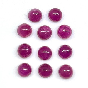 Rubí rojo natural de 3 mm, cabujón redondo, rubíes sueltos sin tratar, a precio de mayoreo, lote a granel para la fabricación de joyas, procedente de la India. - Product Image 1