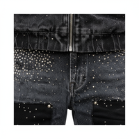 Survêtement unisexe à strass, coupe oversize, à capuche zippée, personnalisable OEM, vente en gros