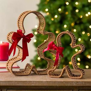 Creative <b>Wreath</b> Shape Design Rattan Decorate Christmas Holiday Party Display Handcrafted Tabletop Chic Special Edition - Product Image 2