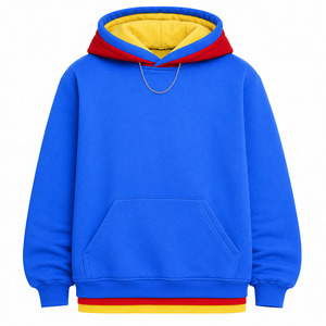 High Quality Unisex Heavy Weight Cotton <b>Three</b> Layers French Terry Blank Solid Plain Pullover Boxy Cropped Hoodies for Men Hoodie - Product Image 1