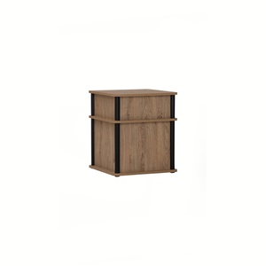 Mid Century Modern Minimalist Nightstand with Open Storage <b>Shelf</b> Solid Wood <b>Bedside</b> Table for Modern Bedroom Accent - Product Image 2
