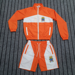 Conjunto de Dos Piezas de Chaqueta y Pantalones Cortos Deportivos de Nailon para Hombre, Impermeables y Resistentes al Viento, Ligeros, Transpirables, con Cierre, para Verano - Product Image 1