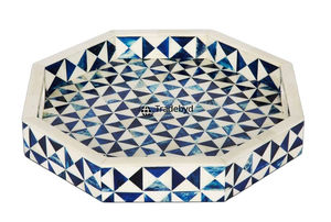 Bandeja Móvil Moderna Premium con Incrustaciones de Hueso, Hecha a Mano, Decorativa, para Café, Regalos y Servicio, por Tradebyd - Product Image 5