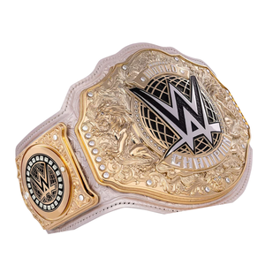 Ceinture de champion du monde WWE Premium avec détails dorés et argentés et sangle blanche, design personnalisé pour collectionneurs et fans - Product Image 6