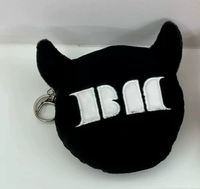 Penjualan Panas Dompet Gantungan Kunci Merah Hitam, Boneka Plush, Dompet Koin, Tempat Kartu, Gantungan Dompet Hadiah