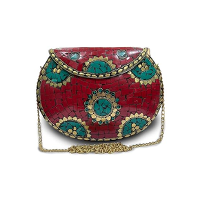 Latest Fashionable Designer Gold Brass Antique <b>Silver</b>-Plated <b>Clutch</b> Bag Women Customizable Color Size Elegant Daily Use CRAFT - Product Image 1