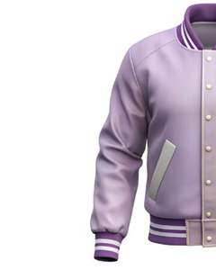 Light and White Custom <b>Canvas</b> Stand Collar Waterproof Varsity <b>Jacket</b> <b>Men</b> Baseball Bomber Coat OEM College Wholesale - Product Image 3