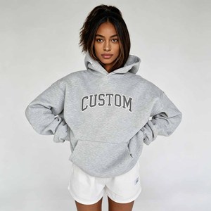 Sweat-shirt tendance pour femme grande taille, chaud, ample et doux, à porter au quotidien, 400 GSM, effet délavé, personnalisable - Product Image 3