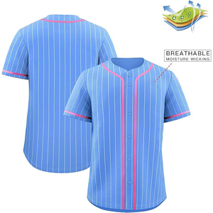 Maillot de baseball unisexe à manches retroussables avec boutonnière personnalisée, en maille respirante, à manches courtes et boutonnées sur le devant - Product Image 3