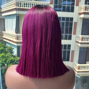 Vente en gros 100% cheveux humains vierges vietnamiens bruts perruque courte os droit couleur rose super extension de cheveux doublement étirés - Product Image 5