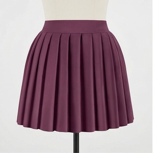 Minifalda plisada para mujer, color sólido, satén, cintura regular, para todas las estaciones - Product Image 1