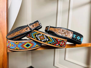 Floral Hand Tooled Leather Desert Dog Collar Adjustable High Quality Leather <b>Padded</b> Dog Dollar Luxury Comfortable Dog Collars - Product Image 4