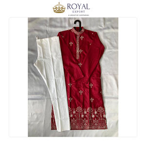 Ropa Tradicional para Hombres, Estilo Fiesta y Boda, Kurta de Algodón con Bordado y Pijama de Algodón de Fabricante Indio - Product Image 4