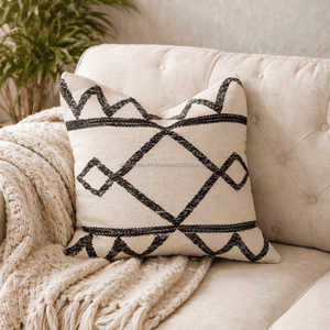 Antique Pattern Kilim Pillow Cover 20x20 Decorative Set White Handwoven Rug Pillowcase Durable Kilim Pillow Cover for <b>Sofa</b> - Product Image 1