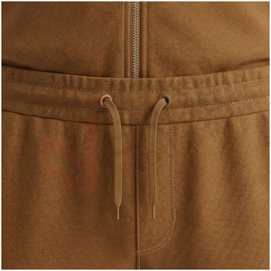 Ensemble de survêtement marron pour homme, manches longues, col montant, fermeture éclair sur le devant, blocs de couleur, décontracté, respirant, pour l'automne, coupe classique - Product Image 5