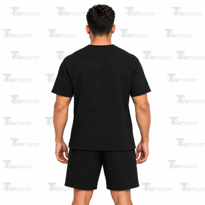 Conjunto de Camiseta y Pantalones Cortos de Moda Masculina, Ropa Deportiva de Algodón de Verano, Atuendo Informal de Dos Piezas, Ropa de Entrenamiento para Gimnasio, Estilo Urbano Ligero - Product Image 4