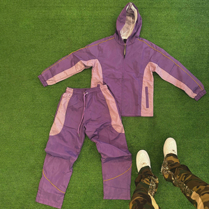 Factory rate Custom Breathable Windbreaker Jacket Two Piece Set Outfit OEM Wholesale Waterproof <b>Tracksuits</b> for Men Use - Product Image 3