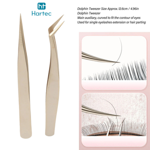 High Quality Product Lash Tweezers Set Of 2 Pcs Comfort Grip Stainless Steel Fiber Tip Lash Tweezers For Eyelash Extensions - Product Image 6