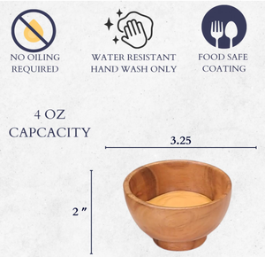 Juego de 6 Tazones Pequeños de Madera de Acacia Rústicos, Hechos a Mano, Ecológicos y Duraderos, de 4 oz, para Servicio de Alimentos y Regalos - Product Image 4