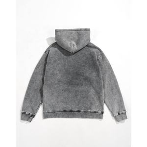 Sweat à capuche vintage en molleton 100% coton délavé à l'acide pour homme, coupe ample rétro, tendance décontractée, tenue hip-hop - Product Image 4