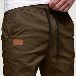 <b>Men's</b> Dark <b>Brown</b> <b>Cargo</b> Jogger Pants Casual Lightweight <b>Trousers</b> With Side Pockets Elastic Cuffed Hem - Product Image 2