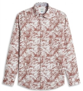 Chemise décontractée pour homme Enovate à imprimé floral 100% coton ODM, double boutonnage, manches longues, col rabattu, respirante, en popeline pour l'été - Product Image 1