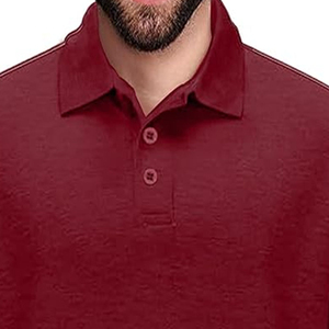 Camisa Polo de Manga Larga para Hombre, Color Sólido, Popelina, Cuello Clásico, Estilo Casual, para Otoño - Product Image 2