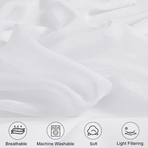 Tende e mantovane trasparenti bianche lunghe 84 pollici - Product Image 3