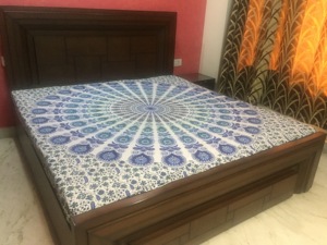 Printed Geometric Muslim <b>Round</b> Cotton <b>Table</b> <b>Cover</b> Handmade 3D Printed Design Customizable Machine Washable - Product Image 2