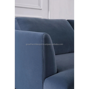 2025 superventas de lujo de 3 plazas azul oscuro con mechones Chesterfield sofá de cuero genuino muebles para el hogar y el restaurante - Product Image 4