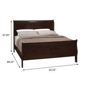 Letto a slitta Queen in finitura Cappuccino, struttura in legno artigianale con linee eleganti e raffinate - Product Image 4