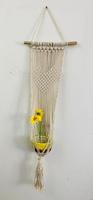 Porte-plante en macramé avec panier tissé jaune, style moderne, plante suspendue d'intérieur pour le salon, décoration de la maison, anniversaire