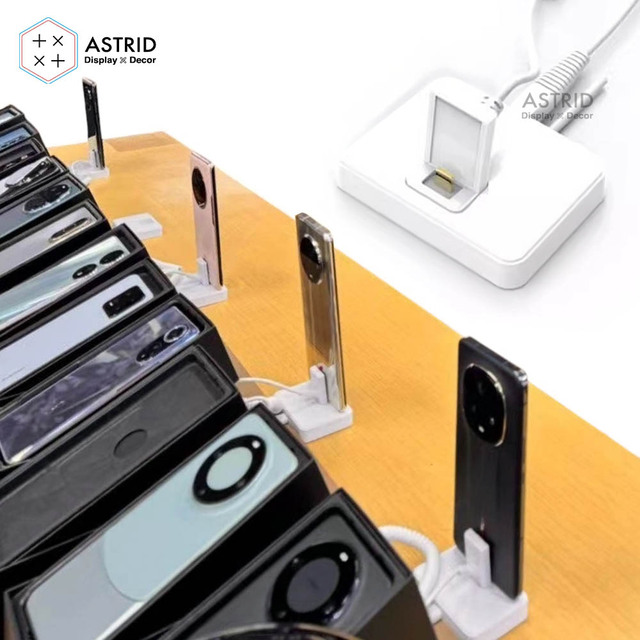Type-C Anti-Theft Security Stand Antishoplifting Function Mobile Phones White Durable ABS Material Shopping Mall Retail Use