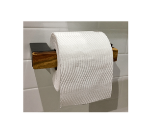 Support mural industriel en bois de manguier de qualité supérieure pour rouleau de papier toilette, étagère, artisanat naturel - Product Image 1