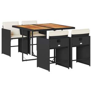 Set di 4 Mobili da Giardino per Esterni in Nero, Crema e Bianco - Product Image 2