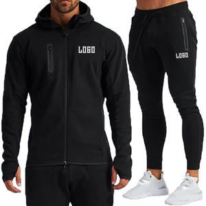Outdoor Sportswear <b>Tracksuit</b> Men 2 Piece Gym Clothes Set Blank Mens <b>Tracksuit</b> Wholesale Hooded Jacket Sweatpants - Product Image 1