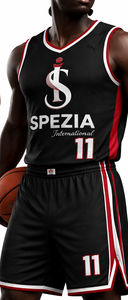 Tenue de basketball personnalisée, design bleu, maillot sublimé, logo, numéro, ensemble uniforme de basketball réversible - Product Image 4