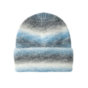 <b>Winter</b> Warm Knit Beanie Hat Die Cuffed Skull <b>Caps</b> Gradients Colour Print Polyester Custom Beanie Hats For Sale - Product Image 2