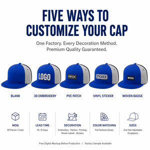 Casquette de baseball snapback 5 panneaux en coton ciré, combinaison de couleurs personnalisée, étiquette privée, vente en gros, sangle à boucle métallique, équipes sportives 3D - Product Image 1