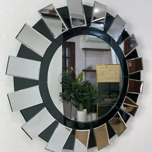 Home Modern Furniture 8-layer Silver Coated Glass Luxury Mirrors Decor Wall Large 80*80cm With New Design